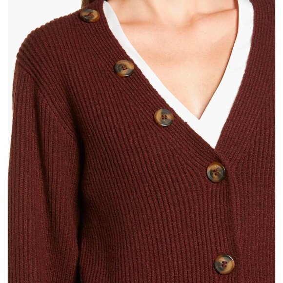 Chriselle Lim Brown Cleo Button Detail Cardigan Size XS - Picture 4 of 5